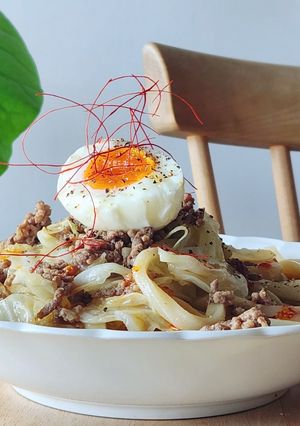 今夜の夕食☆肉うどん☆お月見☆米不足-レシピのメイン写真