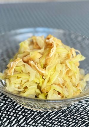 味しみしみ！キャベツと油揚げの炒め煮-レシピのメイン写真