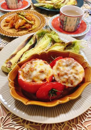 トマトの肉詰め🍅疲労回復・シミシワ予防に-レシピのメイン写真