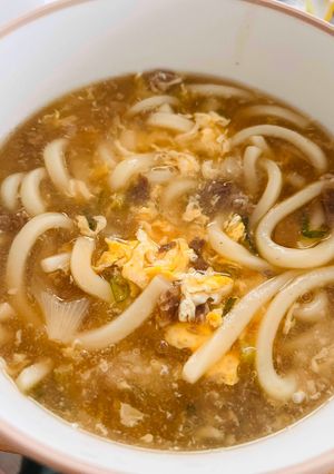 冷凍肉うどんで簡単♫肉玉あんかけうどん-レシピのメイン写真