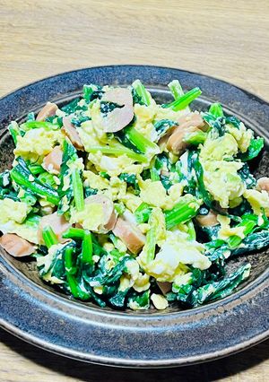 今日の副菜！簡単！ほうれん草と卵のソテー-レシピのメイン写真