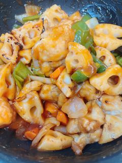レンコンの食感がクセになる鶏もも肉酢豚風-レシピのメイン写真