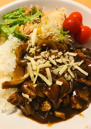 こくまろハヤシ●豚テキ＆チーズプレート-レシピのメイン写真