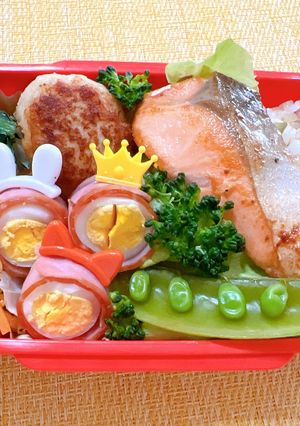 鮭とつくね、高1娘ちゃん弁当-レシピのメイン写真