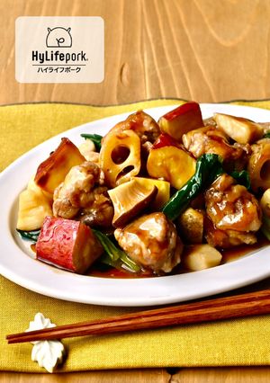 根菜たっぷり！豚こま肉で秋野菜の酢豚-レシピのメイン写真