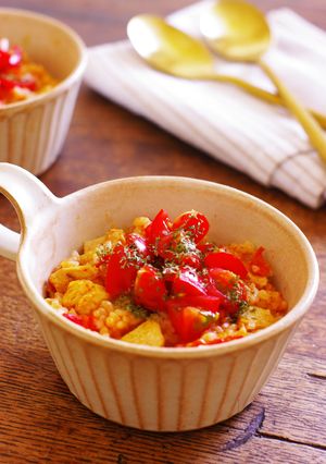 レンジで★鶏むね肉とミニトマトのリゾット-レシピのメイン写真