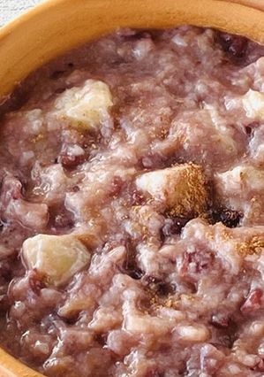 防災レシピ🍲湯煎で作る🍌あんぱんバナナ粥-レシピのメイン写真