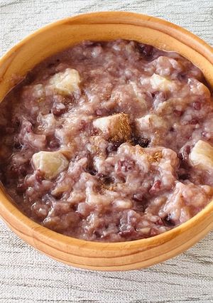 防災レシピ🍲湯煎で作る🍌あんぱんバナナ粥-レシピのメイン写真