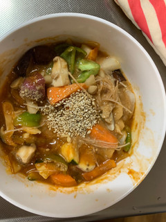 お一人様洋風梅味根菜たっぷり野菜炒め-レシピのメイン写真