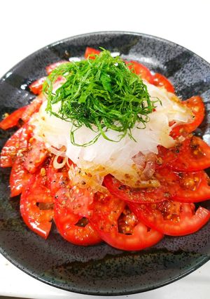 中華風トマトと新玉ねぎの香味サラダ-レシピのメイン写真