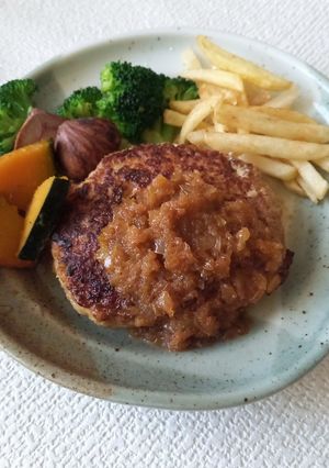 お気に入りのオニオンソースでハンバーグ！-レシピのメイン写真