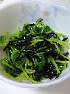 豆苗を塩こんぶとごま油で和えて-レシピのメイン写真