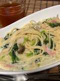 【牛乳でクリームパスタ】ホットクック調理