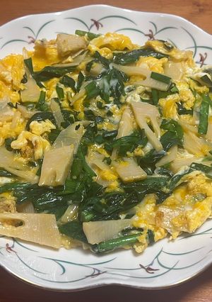 時短♡簡単♡優しい味の筍入りニラ玉-レシピのメイン写真