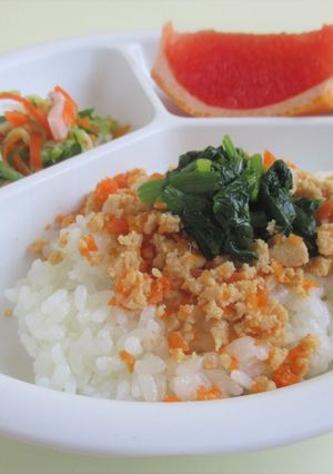 【保育所レシピ】高野豆腐のそぼろ丼-レシピのメイン写真