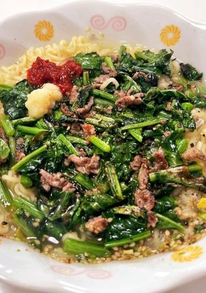 ほうれん草とひき肉ラーメン-レシピのメイン写真
