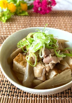 簡単夕食・作り置き★鶏もも肉ごぼう厚揚げのうま煮-レシピのメイン写真