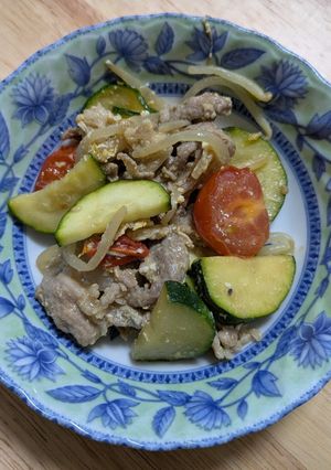 ズッキーニと豚肉の和風炒め-レシピのメイン写真