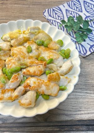鶏むね肉&枝豆チーズ焼き-レシピのメイン写真