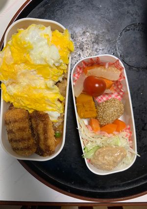 レンジ簡単オイきな粉梅味オムライス弁当-レシピのメイン写真