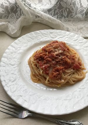 ミートソーススパゲティ-レシピのメイン写真