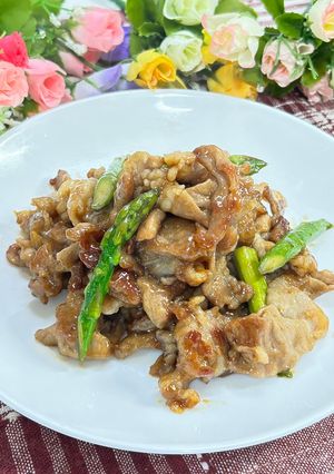 アスパラと豚肉の甘辛炒め🍚-レシピのメイン写真