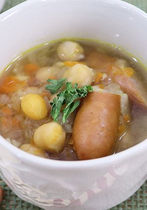 栄養満点！ひよこ豆のコンソメスープ-レシピのメイン写真
