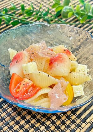 デパ地下風★桃と生ハムの贅沢マカロニサラダ-レシピのメイン写真