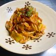 豚バラ肉とキャベツの辛口トマトパスタ