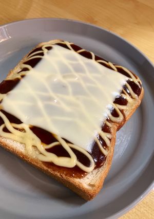 お好みソースで簡単💜チーズトースト-レシピのメイン写真