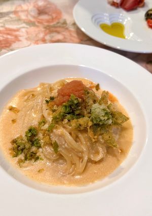 蕗の薹香る明太子クリームパスタ-レシピのメイン写真