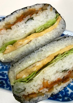 今日のおにぎらず　のり弁風-レシピのメイン写真