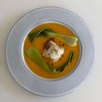 にんじんのポタージュで「洋風お雑煮」