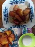 林檎煮と牛乳コーヒーゼリー