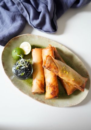 秋刀魚とねぎの黒ごまダレ春巻き-レシピのメイン写真