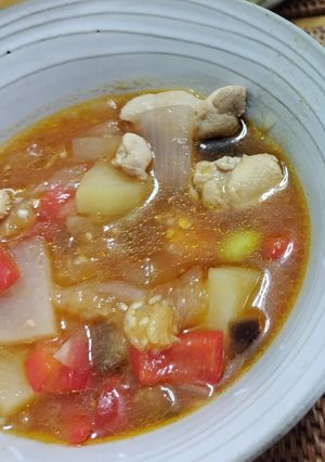具だくさんケチャップコンソメスープ-レシピのメイン写真