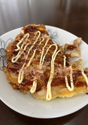 ボリューム満点⭐︎具沢山の米粉のお好み焼き-レシピのメイン写真