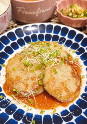 たらのハンバーグ♡トマトソース-レシピのメイン写真