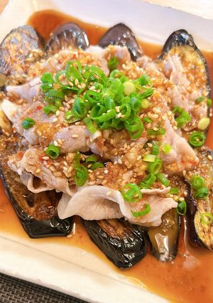 焼きナスと豚しゃぶの中華スタミナたれ-レシピのメイン写真