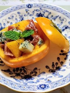 柿とブルーチーズのサラダ-レシピのメイン写真