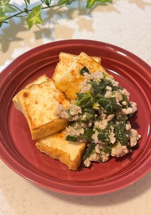 ひき肉と小松菜のあんかけ厚揚げ-レシピのメイン写真