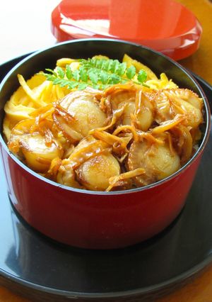 【 帆立の甘辛生姜焼き弁当 〗-レシピのメイン写真
