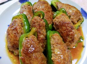 ピーマンの肉詰め甘辛ソース煮込み-レシピのメイン写真