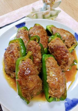 ピーマンの肉詰め甘辛ソース煮込み-レシピのメイン写真