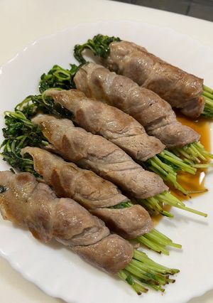 豆苗の豚肩ロースまきまき-レシピのメイン写真