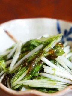 水菜サラダ風☆水菜ともずく酢の和え物-レシピのメイン写真