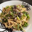 レンチンパスタでサバ缶ペペロン