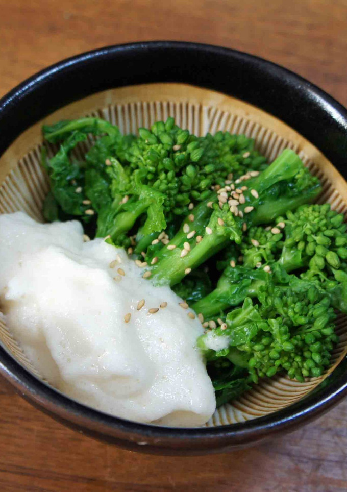 菜の花ととろろのお浸し-レシピのメイン写真