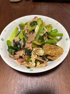 小松菜のたまご油揚げ炒め-レシピのメイン写真