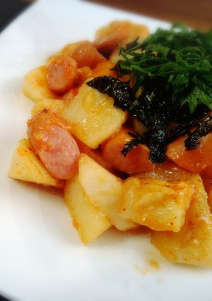 ＊長芋とソーセージと餅の明太チーズ炒め＊-レシピのメイン写真